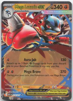 Mega Lucario ex 113/217 Double Rare Ascended Heroes Pokemon Holo Near Mint - Image 1