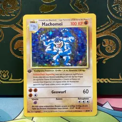 Pokemon GERMAN Machamp 8/102, Base Set, 1st Edition, Holo LP - Image 1
