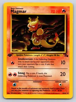 MAGMAR 39/62 UNCOMMON FOSSIL POKEMON 1ST EDITION LP - Image 1