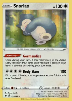 Snorlax 131/185 Holo SWSH04: Vivid Voltage - Pokemon Card - NM - Image 1