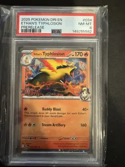 2025 POKEMON DESTINED RIVALS BUILD & BATTLE BOX #034 ETHAN'S TYPHLOSION PSA 8 - Image 1