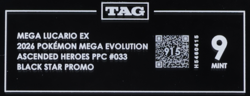 2026 Pokemon ME Ascended Heroes PPC #033 Mega Lucario EX Promo TAG 9 (915) - Image 3