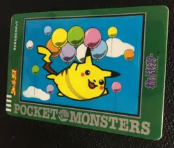 Flying Pikachu Pokemon Carddass Sealdass Sticker Card 1998 Japanese BANDAI F/S A - Image 2