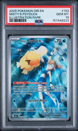 2025 POKEMON DRI EN-DESTINED RIVALS 193 MISTY'S PSYDUCK ILLUSTRATION RARE PSA 10 - Image 1