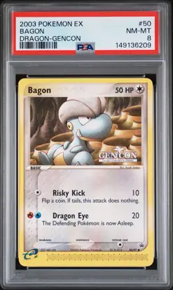 2003 Pokemon Ex Bagon Dragon Gencon Promo 50/97 PSA 8 Low Pop Rare - Image 1