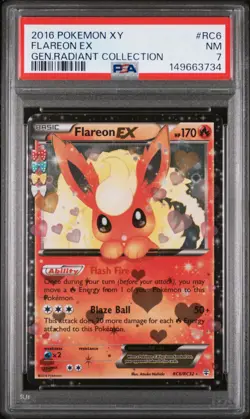 2016 POKEMON XY GENERATIONS RADIANT COLLECTION #RC6 FLAREON EX PSA 7 - Image 1