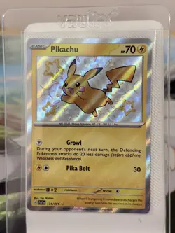Pokemon TCG Pikachu 131/091 Paldean Fates Shiny Rare Holo 70 HP English - Image 1