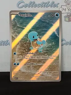 Pokemon Scarlet & Violet Squirtle Illustration Rare 170/165 Holo Card - Image 2