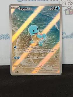 Pokemon Scarlet & Violet Squirtle Illustration Rare 170/165 Holo Card - Image 4