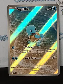 Pokemon Scarlet & Violet Squirtle Illustration Rare 170/165 Holo Card - Image 5
