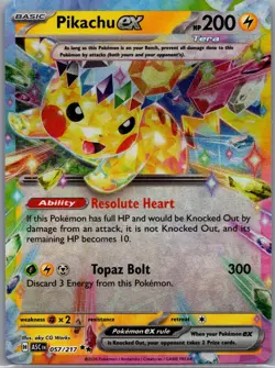 Pikachu ex 057/191 Double Rare Surging Sparks Pokemon Near Mint - Image 1