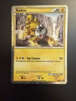 2010 Pokemon Black Star Promo Raikou HGSS 19 Cosmic Hologroahic Holo Foil Rare - Image 1