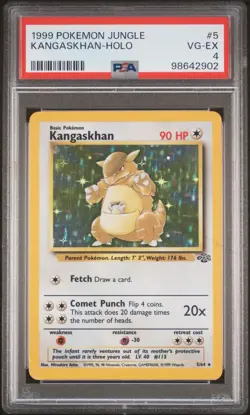 POKEMON 1999 Jungle KANGASKHAN Holo #5 PSA 4 RARE - Image 1