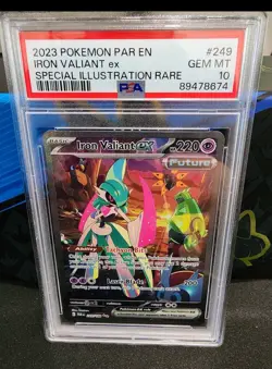 Iron Valiant EX 249/182 PSA 10 paradox Rift Pokemon Card Game - Image 1