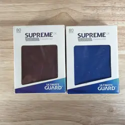 X2 Ultimate Guard Supreme UX Card Sleeves (80 Piece, Red And Transparent - Image 1