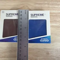X2 Ultimate Guard Supreme UX Card Sleeves (80 Piece, Red And Transparent - Image 3