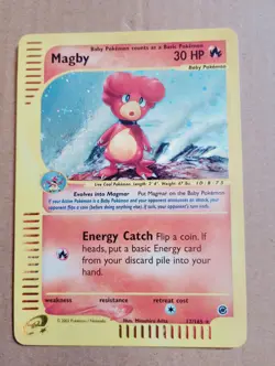 Pokemon TCG Magby Expedition Base Set Reverse Holo Card 52/165 - Image 1