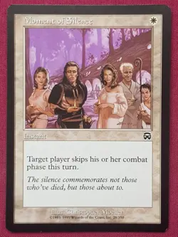 Magic The Gathering MERCADIAN MASQUES MOMENT OF SILENCE white card MTG - Image 1