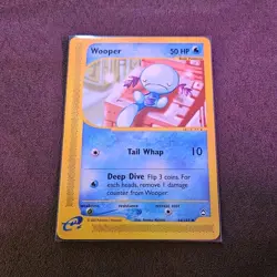 Nintendo Wooper 66/147 Aquapolis Non Holo Pokemon TCG Card English 2002 - Image 1