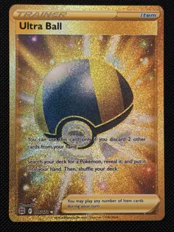 Ultra Ball 186/172 Gold Secret Rare Brilliant Stars Pokemon Card Mint - Image 1