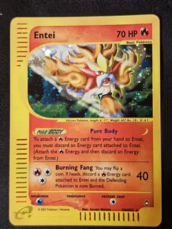 2003 Entei LP+ Holo Rare H8/H32 Aquapolis Pokemon Vintage E-Series Swirl*🌀 - Image 1