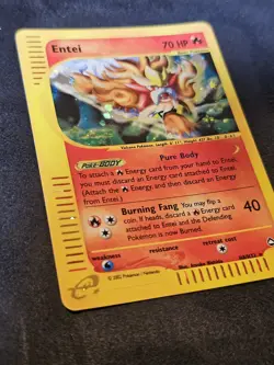 2003 Entei LP+ Holo Rare H8/H32 Aquapolis Pokemon Vintage E-Series Swirl*🌀 - Image 2
