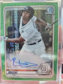 RILEY GREENE 2020 Bowman Chrome GREEN MOJO 🔥SP AUTO RC 01/99 🔥TIGERS - Image 1
