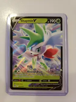 Pokemon Brilliant Stars Shaymin V 13 Ultra Rare Holo Card + Top Loader - Image 1