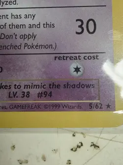 Gengar 5/62 Holo Rare Fossil Pokemon 1st Edition Holo - Image 2