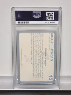 1989 North Carolina Collegiate Collection #13 Michael Jordan PSA 9 - Image 2