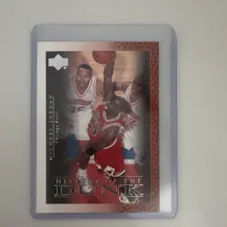 Upper Deck 1999-00 NBA Legends Michael Jordan Bulls History of the Dunk #68 - Image 3