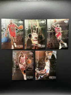 Upper Deck Black Diamond 1998-99 Michael Jordan Chicago Bulls 5 Card Lot HOF NBA - Image 1