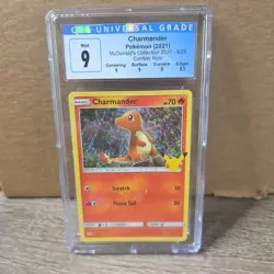 Charmander 9/25 Confetti Holo McDonald's 2021 Pokemon CGC 9 Mint Graded Card - Image 1