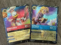 Disney Lorcana EPCOT Festival of the Arts Holographic Cards Rapunzel & Donald - Image 1