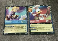 Disney Lorcana EPCOT Festival of the Arts Holographic Cards Rapunzel & Donald - Image 2