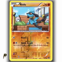 Pokemon Next Destinies Riolu 63/99 Reverse Holo Common Card LP - Image 1