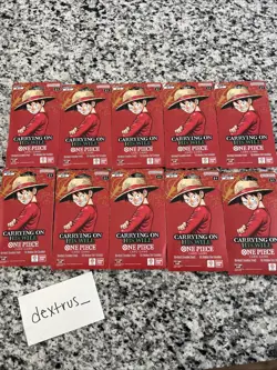 10 One Piece OP13 Carrying On His Will Sleeved Blister Booster Packs Lot - Image 1