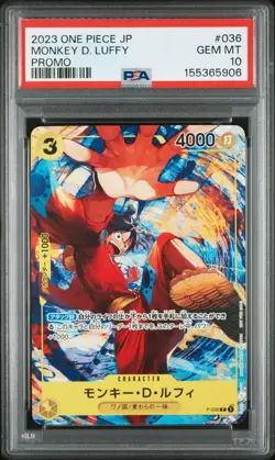 ONE PIECE 2023 MONKEY D. LUFFY P-036 PROMOS JAPANESE PSA 10 GEM MINT - Image 1