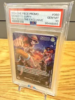 2024 ONE PIECE PROMOS PSA MAGAZINE EXCLUSIVE #060 MONKEY D. LUFFY PSA 10 - Image 1