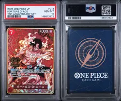 2024 ONE PIECE JAPANESE 2ND ANNIVERSARY SET #013 PORTGAS D. ACE PSA 10 - Image 3