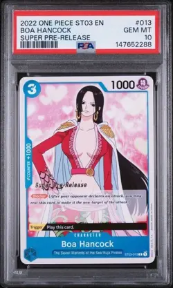 2022 One Piece SUPER PRE-RELEASE #013 BOA HANCOCK - PSA 10 - Image 1