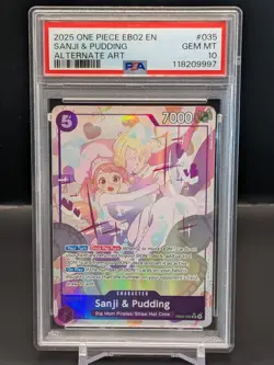 Sanji and Pudding SR EB02-035 Alt Parallel Anime 25th Psa 10 One Piece ENGLISH - Image 1