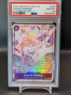 Sanji and Pudding SR EB02-035 Alt Parallel Anime 25th Psa 10 One Piece ENGLISH - Image 4