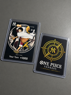 One Piece Game HOLO Luffy Nami Portgas D. Ace Night NEW YORK YANKEES - Image 1