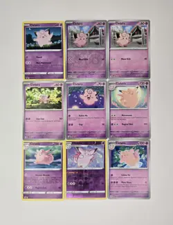 Pokemon Card Lot Of 9 Various Clefairy Clefable Collection Reverse Holo Rare - Image 1