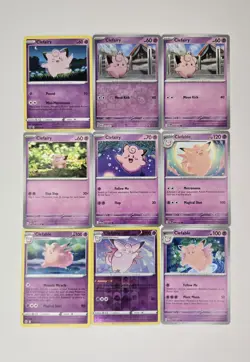 Pokemon Card Lot Of 9 Various Clefairy Clefable Collection Reverse Holo Rare - Image 2