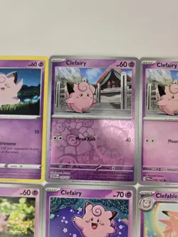 Pokemon Card Lot Of 9 Various Clefairy Clefable Collection Reverse Holo Rare - Image 4