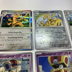 Goldengo & Gimmighoul Pokemon Card Lot of 6 with Holo & Reverse Holos - NM - Image 4