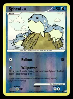 Spheal 102/123 Reverse Holo Common Mysterious Treasures Pokemon Card - Image 2
