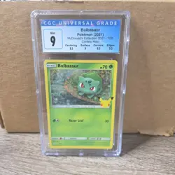 Bulbasaur 1/25 McDonald's Collection 2021 Confetti Holo CGC 9 Mint Pokemon Card - Image 1
